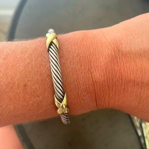 David Yurman X (2) Station Bracelet with 18K Yellow Gold